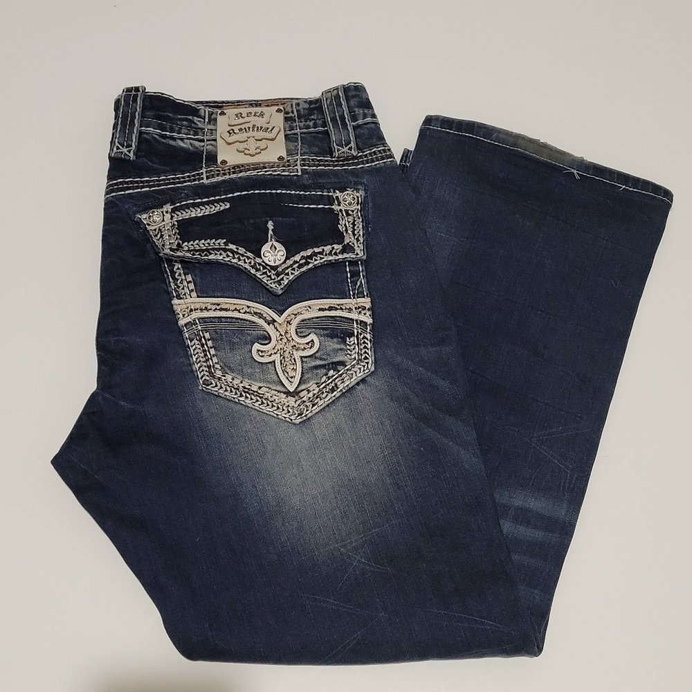 Rock Revival Ronald Straight Leg Blue Jeans 36